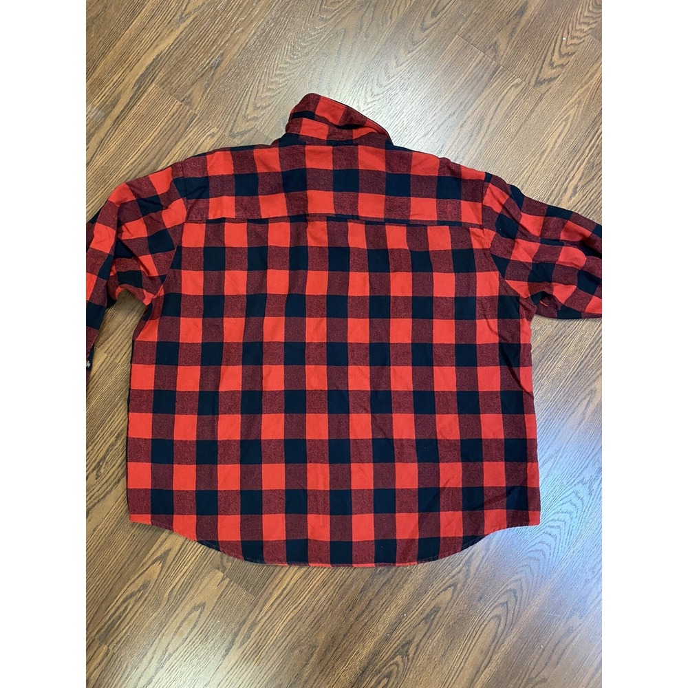 VTG‎ Sears Red Black Buffalo Plaid Flannel Lumberjack Shirt Button Up SZ 2XL - Picture 9 of 9